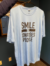 Load image into Gallery viewer, Light Blue SMILE IT CONFUSES PEOPLE T-Shirt - Dry Fit Golf Shirt
