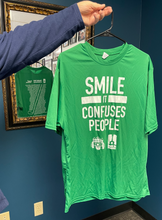 Load image into Gallery viewer, Green SMILE IT CONFUSES PEOPLE T-Shirt - Dry Fit Golf Shirt
